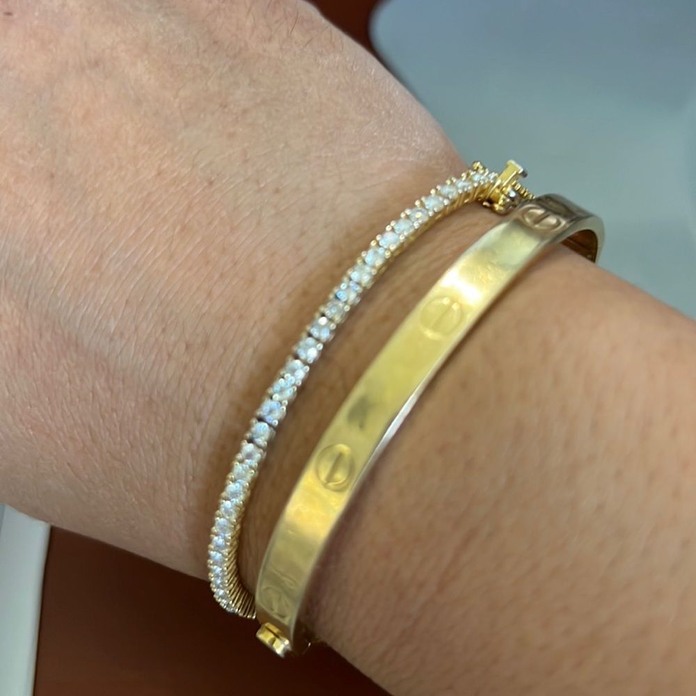 Round brilliant 3 mm tennis bracelet for women’s is dazzling sparkling stones - Picture 9 of 9